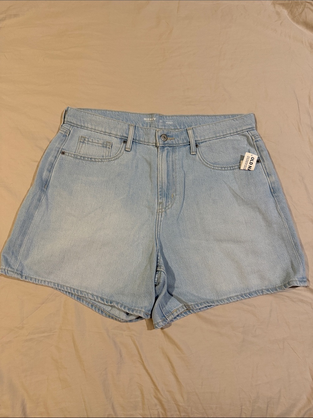 Old Navy Light Wash High-Rise Baggy Denim Shorts